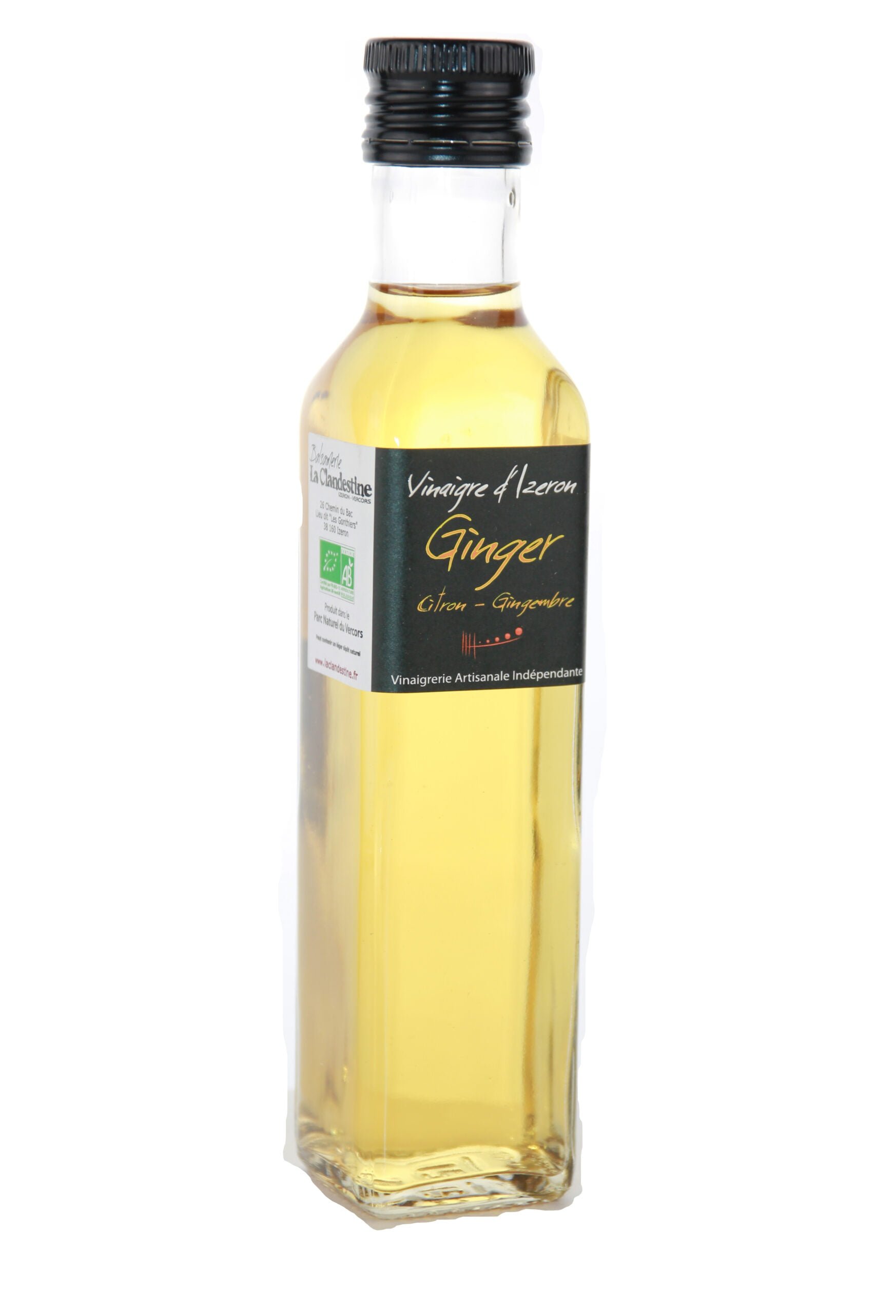 Vinaigre artisanal Bio Ginger au Citron et Gingembre du Vercors