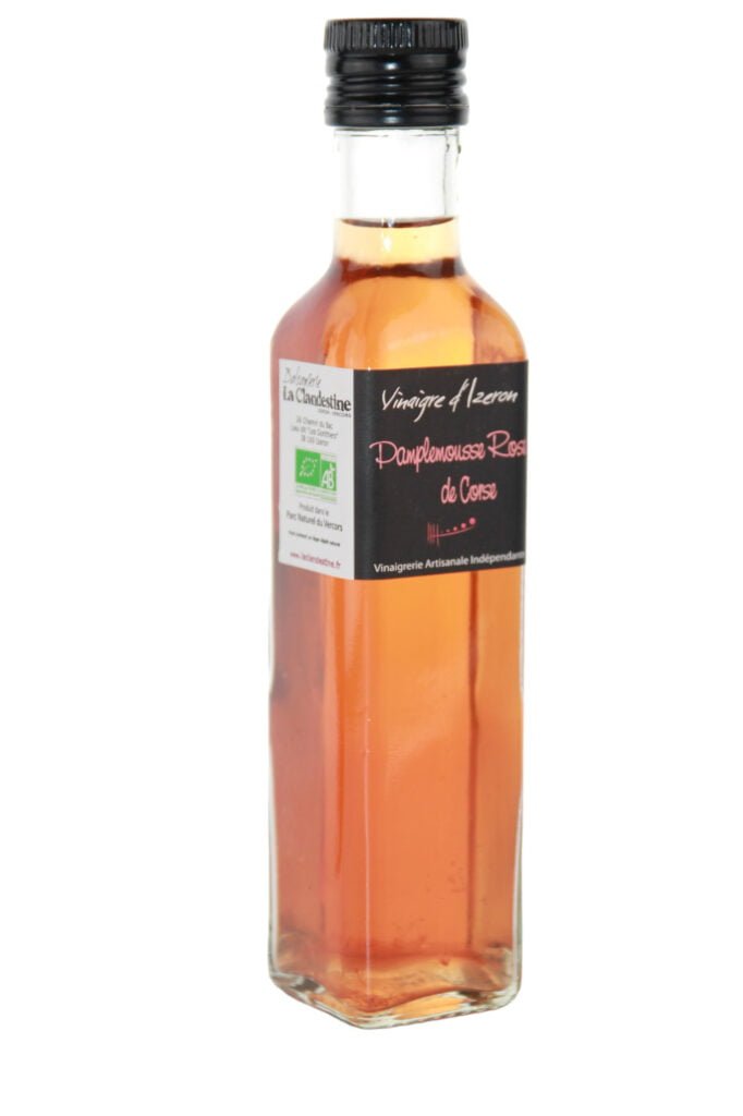 Vinaigre au Pamplemousse Rose de Corse artisanal bio du Vercors